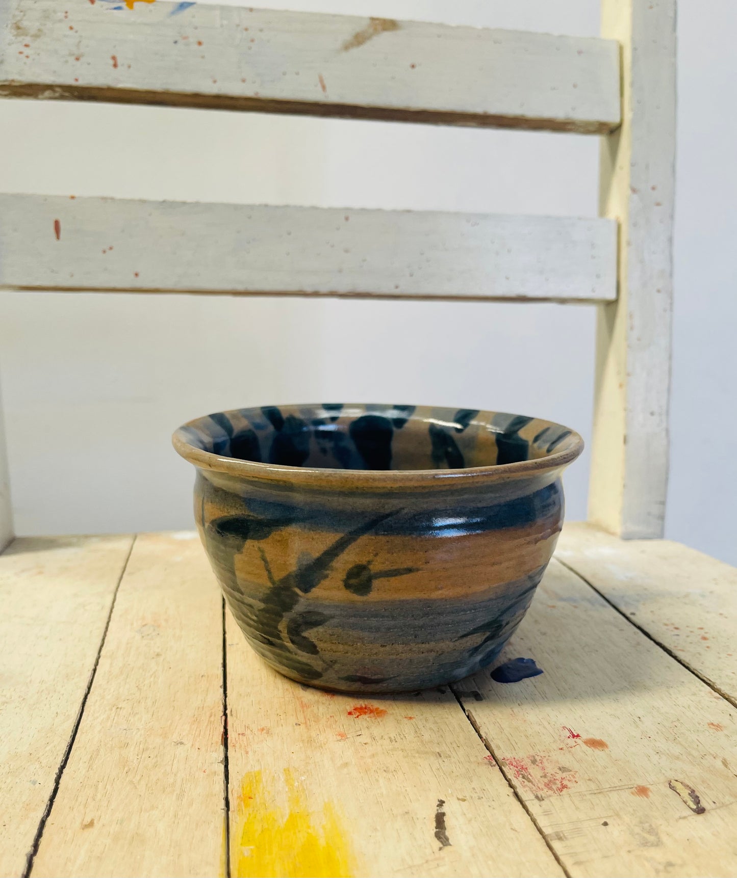 Navy striped bowl